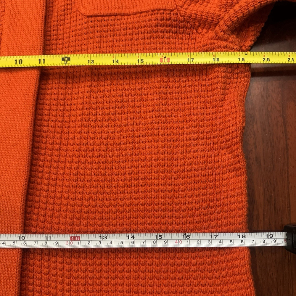 Lauren Ralph Lauren Knit Sweater Coat Size:M Orange Cardigan Full Zip Button - Picture 7 of 16
